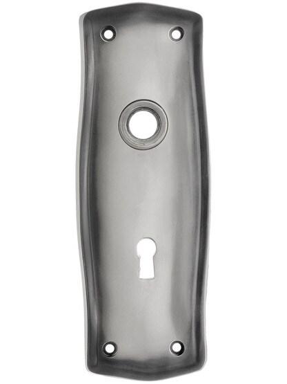 Prairie Style Forged Brass Back Plate With Keyhole in Antique Pewter.